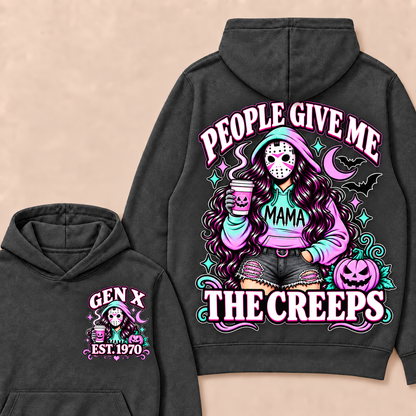 Gen X “People Give Me the Creeps” Halloween Hoodie – Custom Birth Year