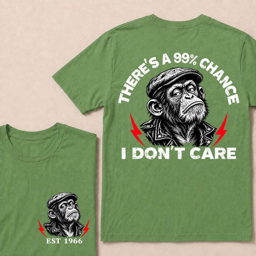 There’s a 99% Chance I Don’t Care – Custom EST. Year Grumpy Monkey T-Shirt
