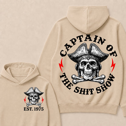 Custom Year Captain of the Shit Show Print Hoodie