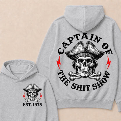 Custom Year Captain of the Shit Show Print Hoodie