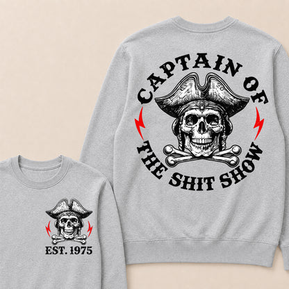 Custom Year Captain of the Shit Show Print Crewneck