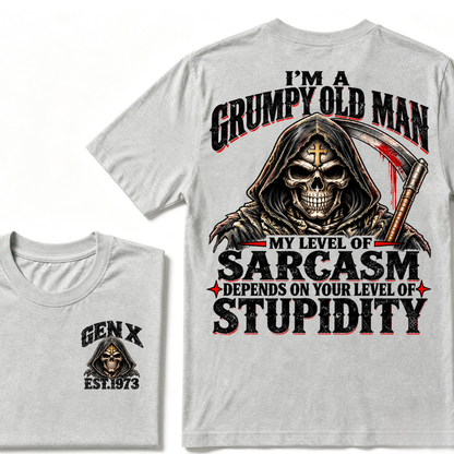 I'm A Grumpy Old Man My Level Of Sarcasm Depends On Your Level Of Stupidity Est.Year T-Shirt