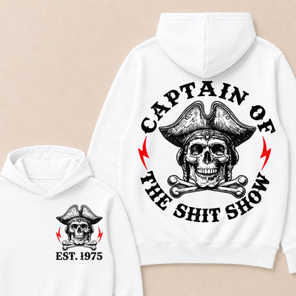 Custom Year Captain of the Shit Show Print Hoodie