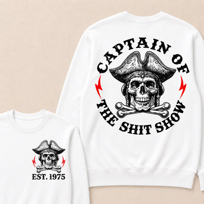 Custom Year Captain of the Shit Show Print Crewneck