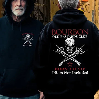💀 OLD BASTARDS BOURBON CLUB - Customizable Est. Year Apparel Hoodie