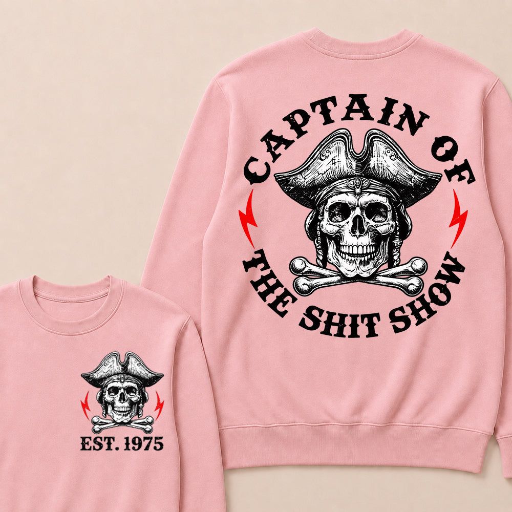 Custom Year Captain of the Shit Show Print Crewneck