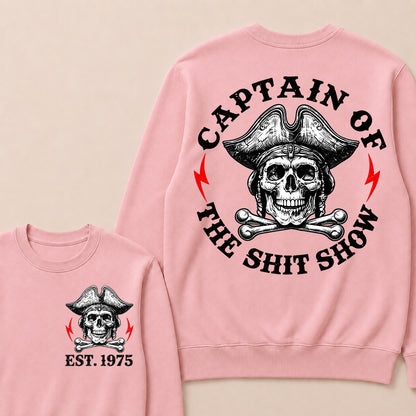 Custom Year Captain of the Shit Show Print Crewneck