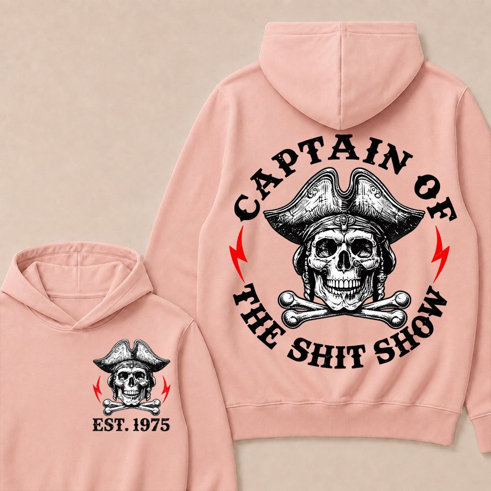 Custom Year Captain of the Shit Show Print Hoodie