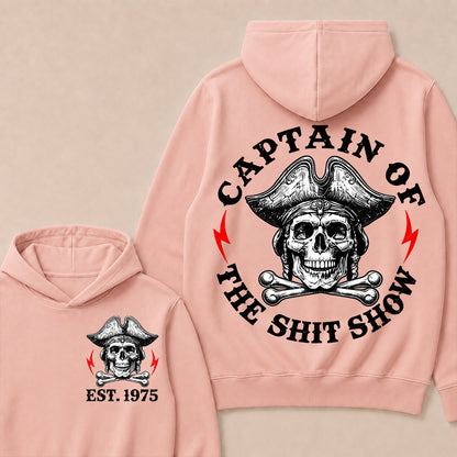 Custom Year Captain of the Shit Show Print Hoodie