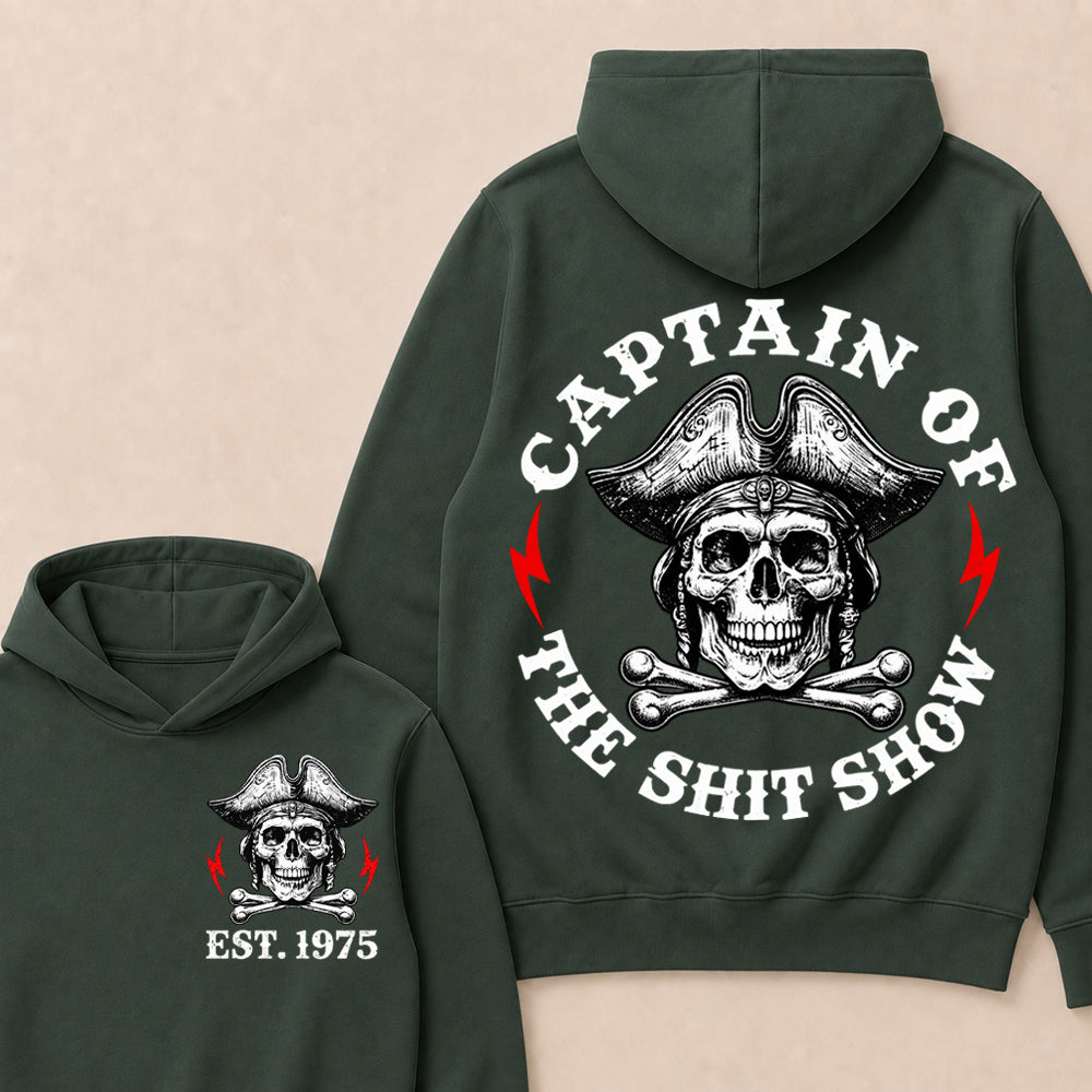 Custom Year Captain of the Shit Show Print Hoodie