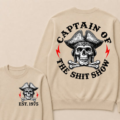 Custom Year Captain of the Shit Show Print Crewneck