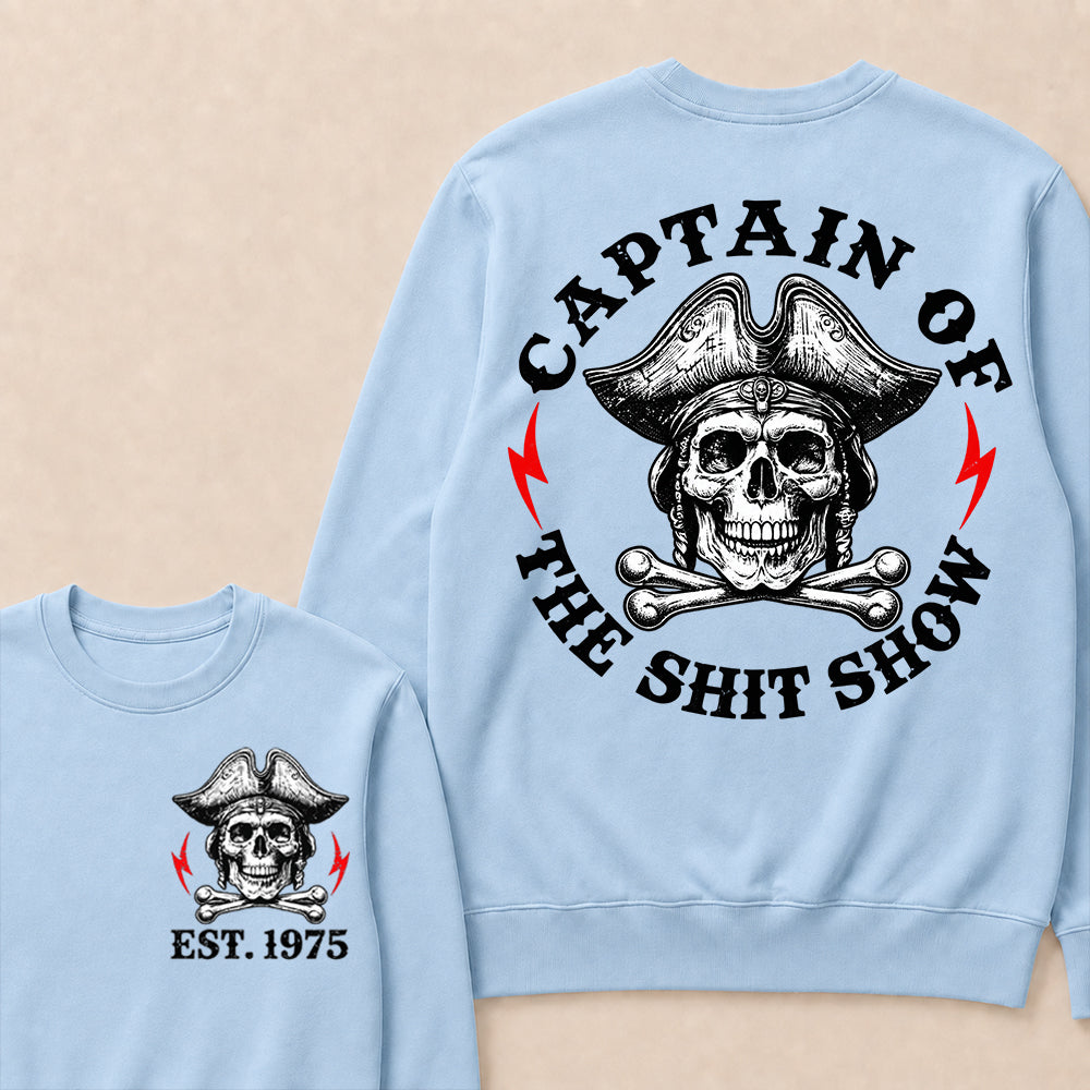 Custom Year Captain of the Shit Show Print Crewneck
