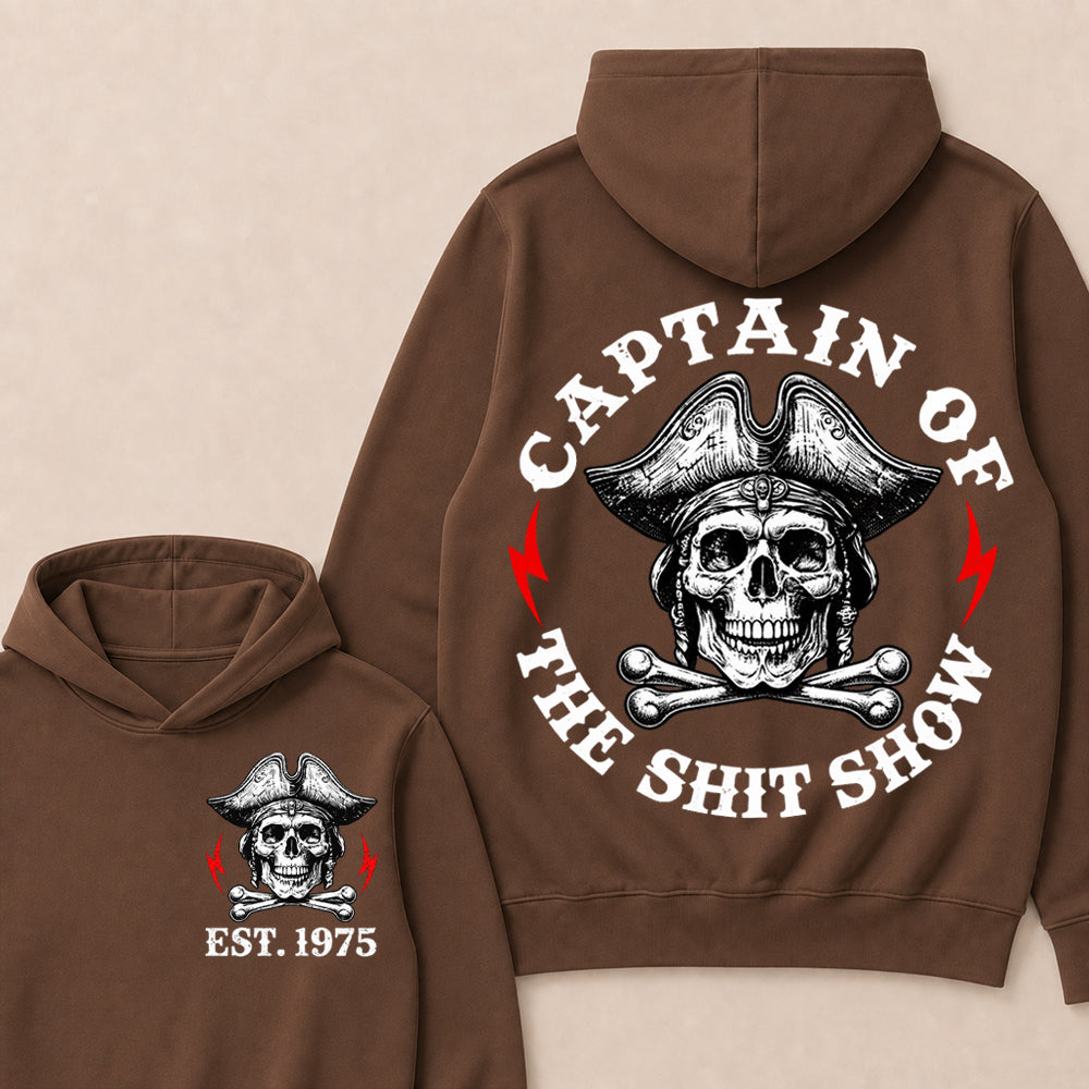 Custom Year Captain of the Shit Show Print Hoodie
