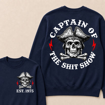Custom Year Captain of the Shit Show Print Crewneck