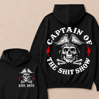 Custom Year Captain of the Shit Show Print Hoodie