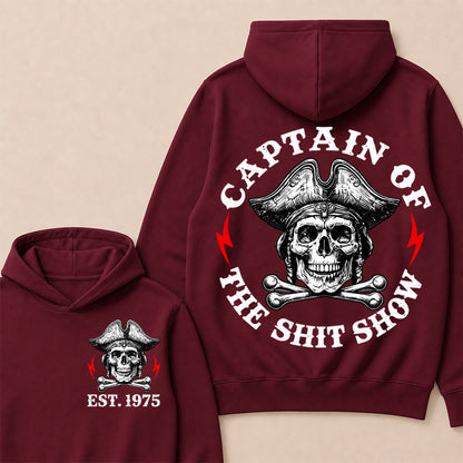 Custom Year Captain of the Shit Show Print Hoodie