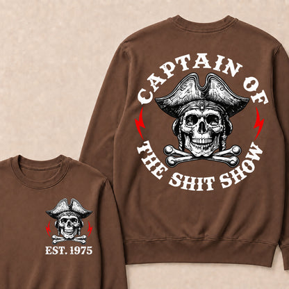 Custom Year Captain of the Shit Show Print Crewneck