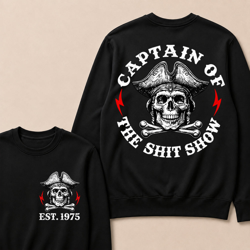 Custom Year Captain of the Shit Show Print Crewneck