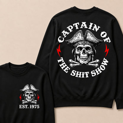 Custom Year Captain of the Shit Show Print Crewneck