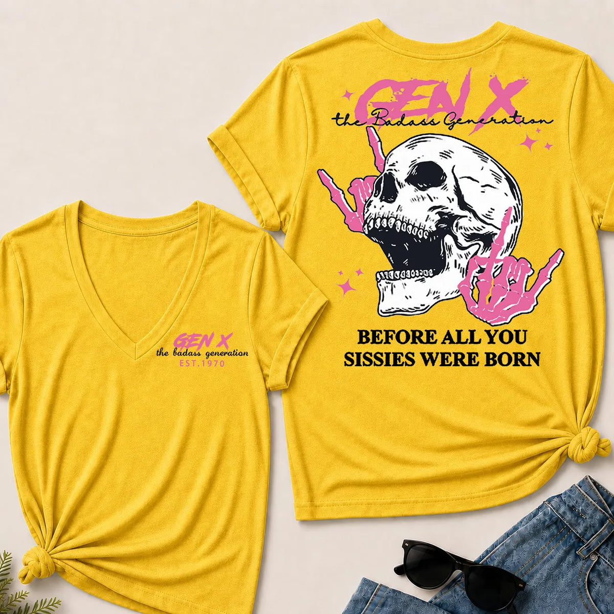 "Gen X – The Badass Generation" V-Neck Tee