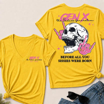 "Gen X – The Badass Generation" V-Neck Tee
