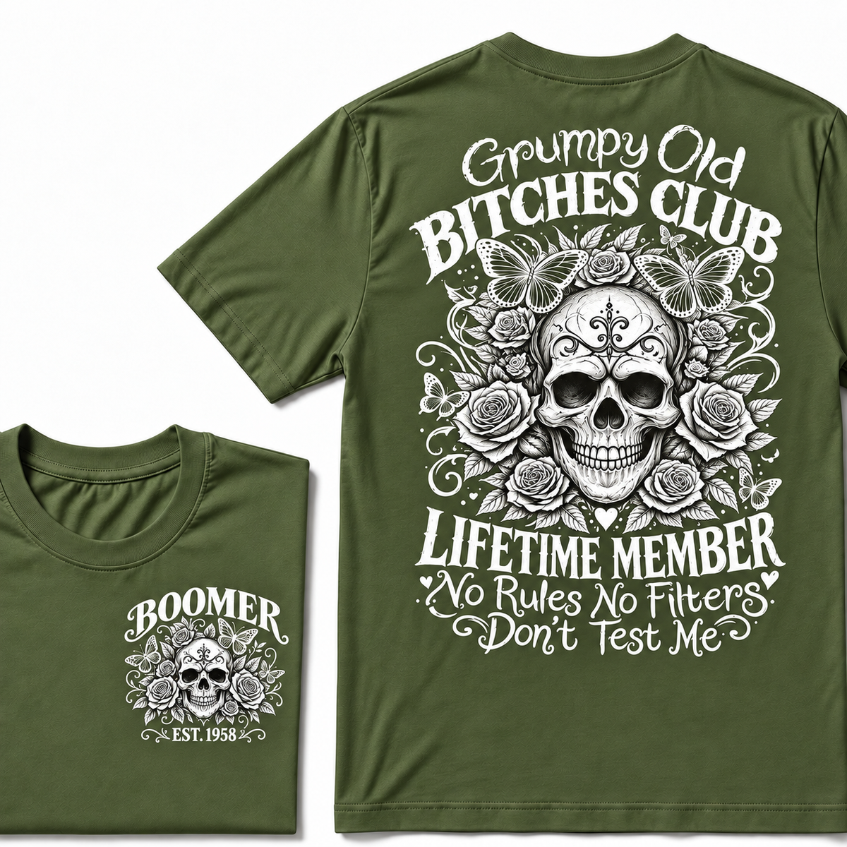 Custom Your Year Grumpy Old Bitches Club Lifetime Member Don't Try Me T-Shirt