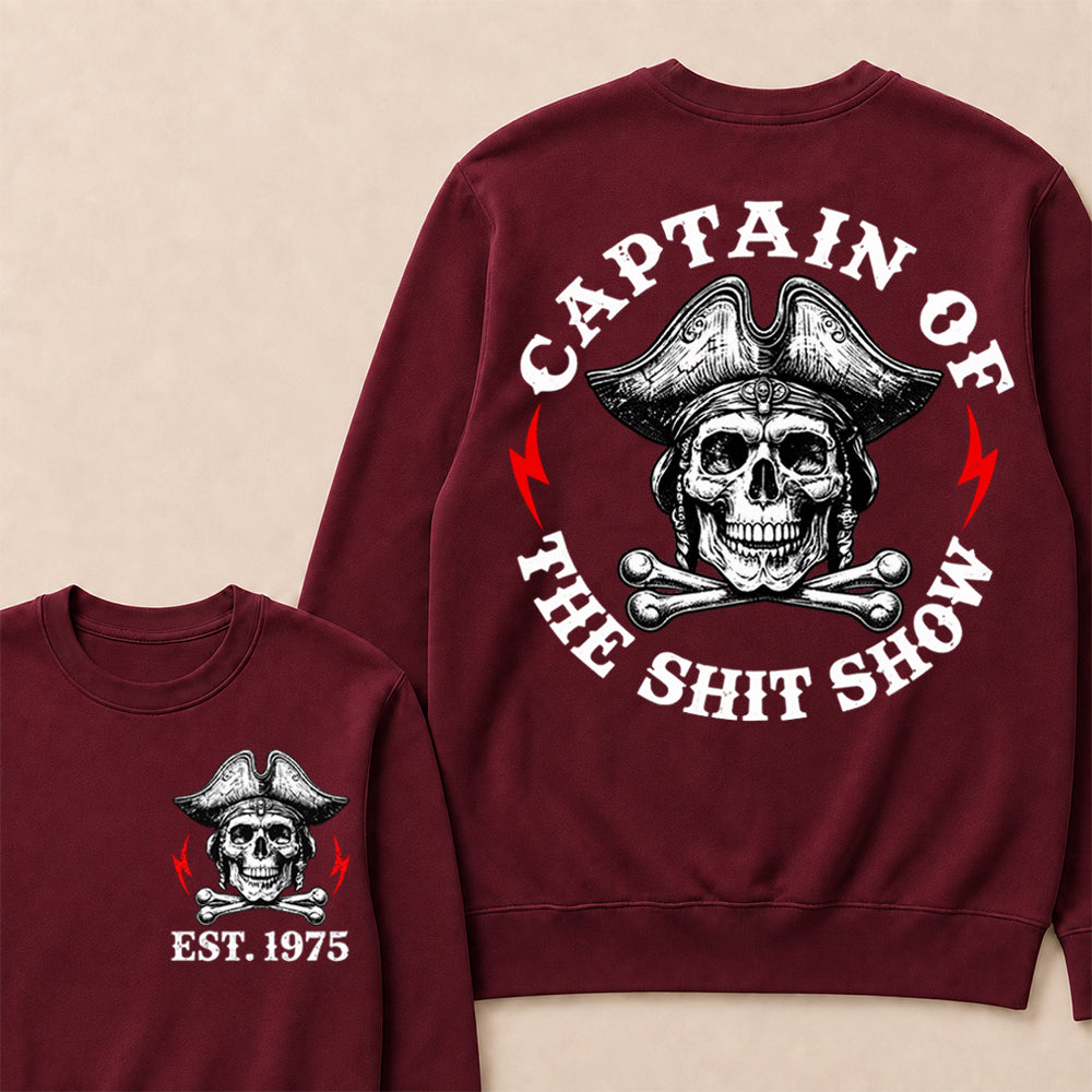 Custom Year Captain of the Shit Show Print Crewneck