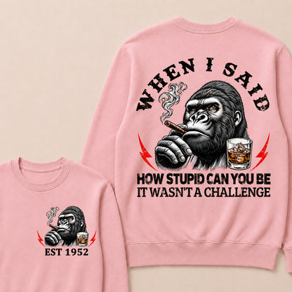 When I Said How Stupid Can You Be It Wasn't A Challenge Custom Est.Year Sweatshirt