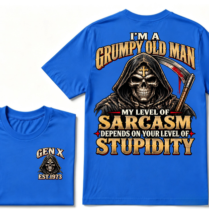 I'm A Grumpy Old Man My Level Of Sarcasm Depends On Your Level Of Stupidity Est.Year T-Shirt