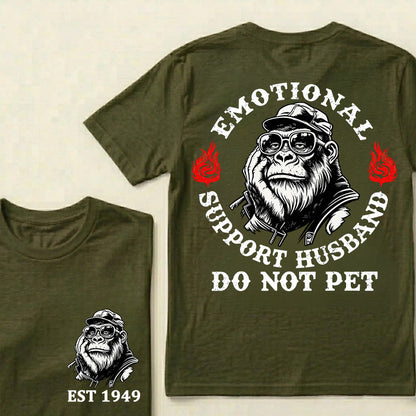 Emotional Support Husband Do Not Pet Custom Est.Year T-Shirt