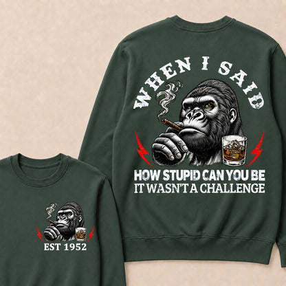 When I Said How Stupid Can You Be It Wasn't A Challenge Custom Est.Year Sweatshirt