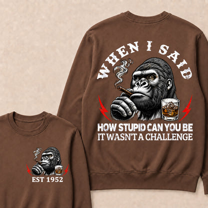 When I Said How Stupid Can You Be It Wasn't A Challenge Custom Est.Year Sweatshirt