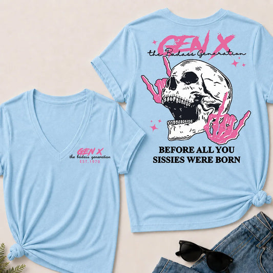 "Gen X – The Badass Generation" V-Neck Tee