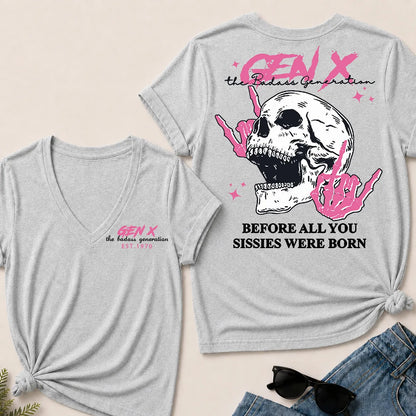"Gen X – The Badass Generation" V-Neck Tee