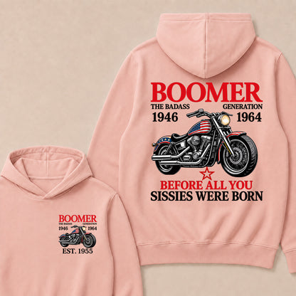 Boomer The Badass Generation Motorcycle rider Custom EST.Year Hoodie