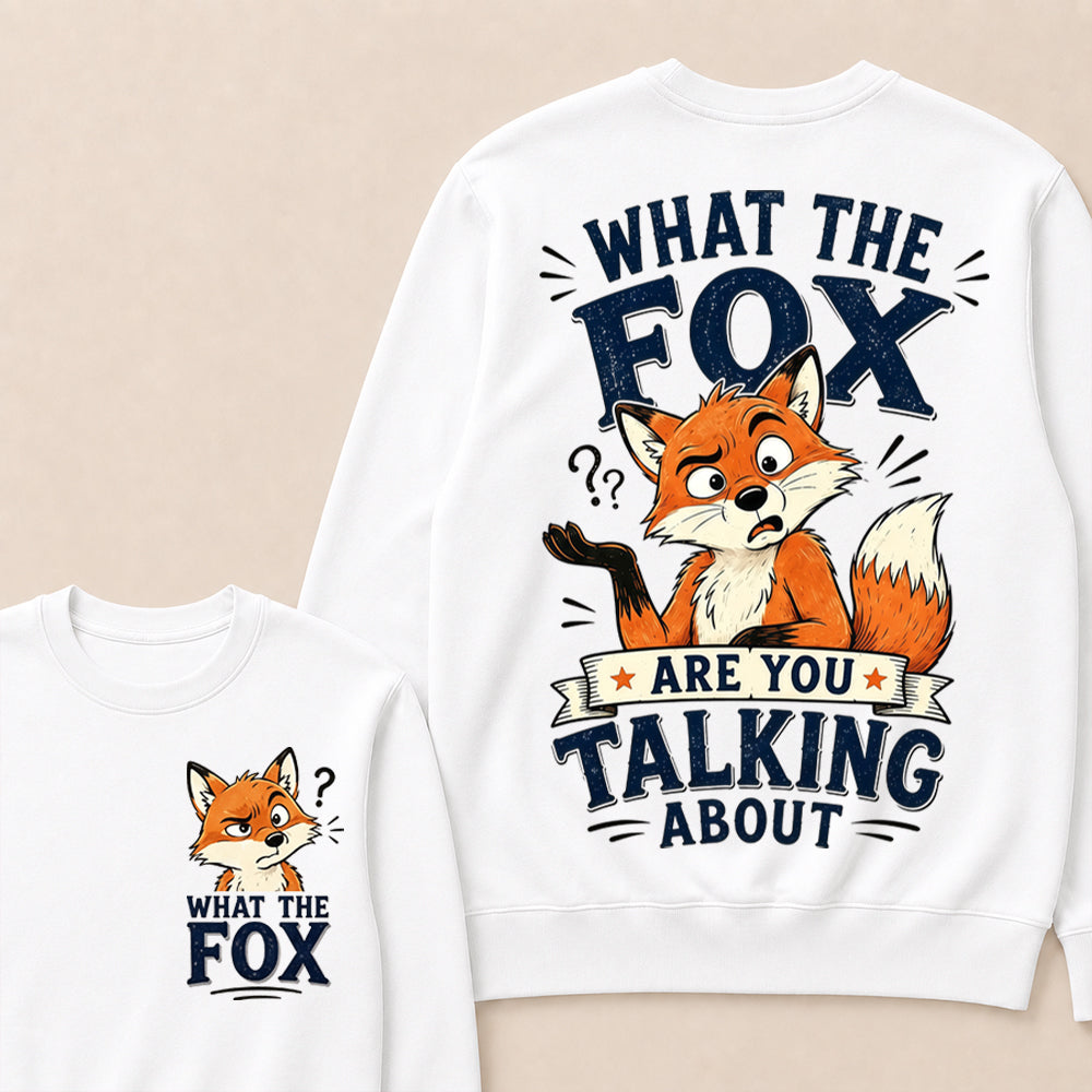 "What The Fox" Confused Shrug Crewneck