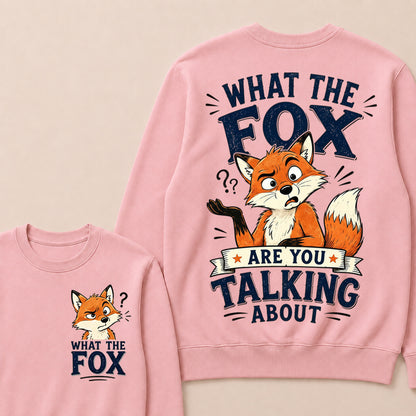 "What The Fox" Confused Shrug Crewneck