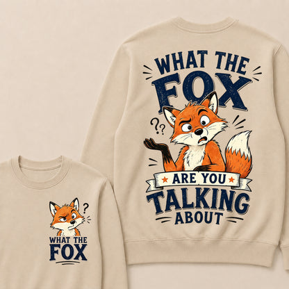 "What The Fox" Confused Shrug Crewneck
