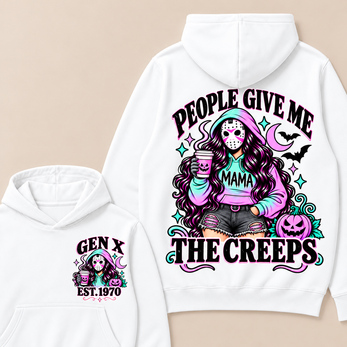 Gen X “People Give Me the Creeps” Halloween Hoodie – Custom Birth Year