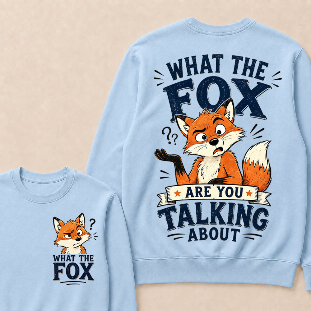 "What The Fox" Confused Shrug Crewneck