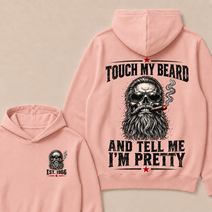 Touch My Beard And Tell Me I'm Pretty T-Shirt, EST 1966 Skull Beard Sunglasses Cigar Hoodie