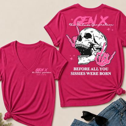 "Gen X – The Badass Generation" V-Neck Tee