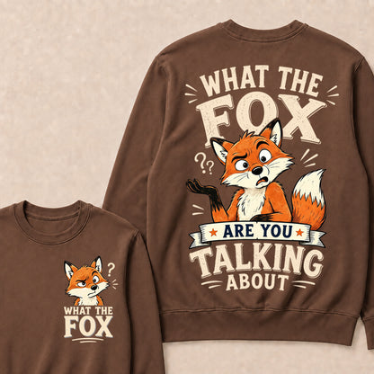 "What The Fox" Confused Shrug Crewneck