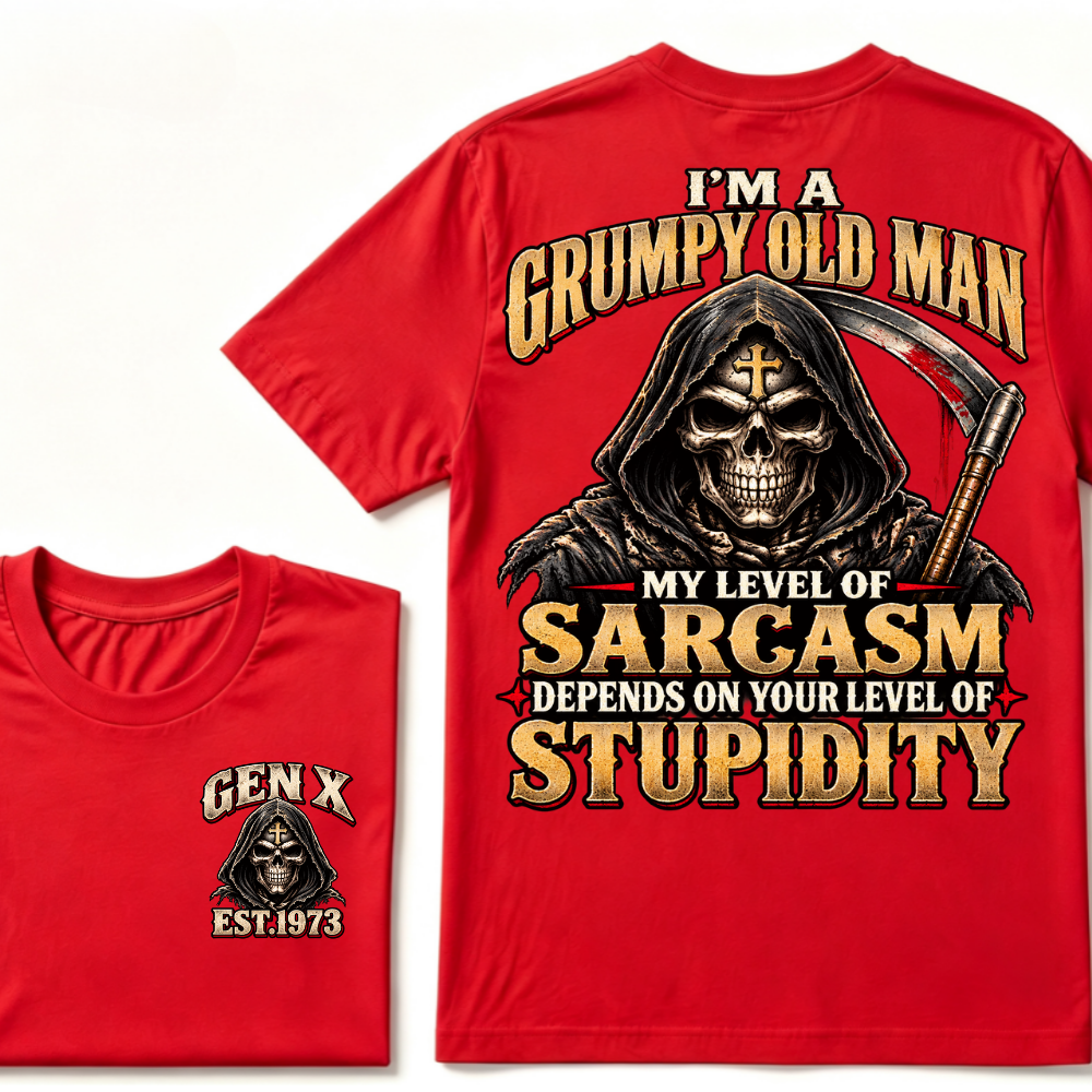I'm A Grumpy Old Man My Level Of Sarcasm Depends On Your Level Of Stupidity Est.Year T-Shirt
