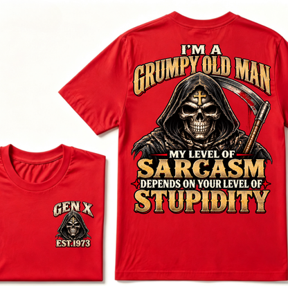 I'm A Grumpy Old Man My Level Of Sarcasm Depends On Your Level Of Stupidity Est.Year T-Shirt