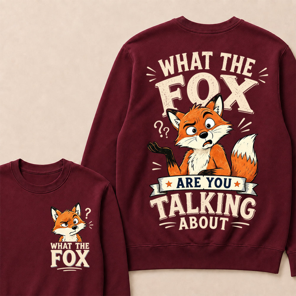 "What The Fox" Confused Shrug Crewneck