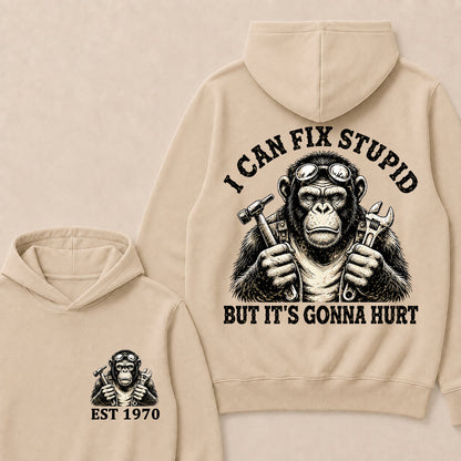 I Can Fix Stupid But It's Gonna Hurt Custom Est.Year Hoodie