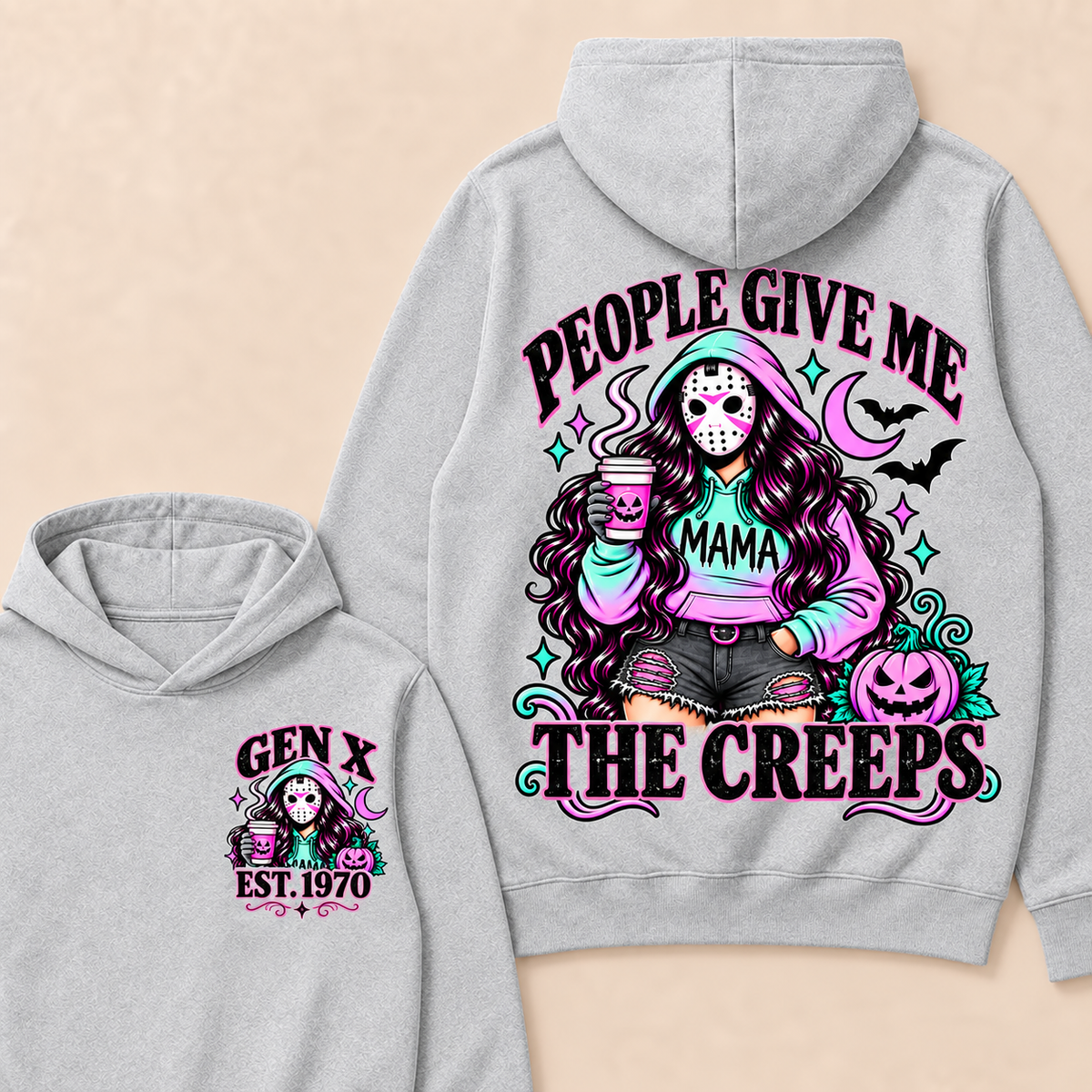 Gen X “People Give Me the Creeps” Halloween Hoodie – Custom Birth Year