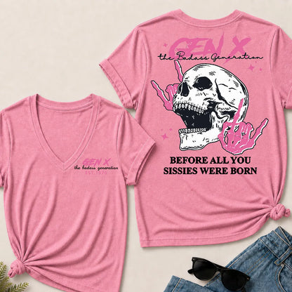 "Gen X – The Badass Generation" V-Neck Tee
