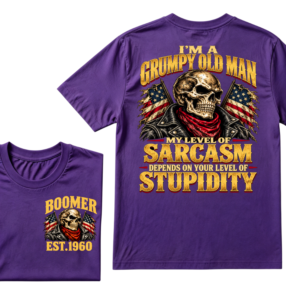 I'M A GRUMPY OLD MAN MY LEVEL OF SARCASM DEPENDS ON YOUR LEVEL OF STUPIDITY EST.Year Graphic Tee